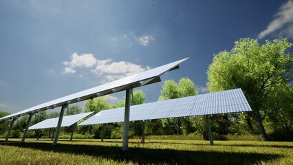 Obraz premium Solar panel farm energy production