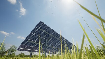 Obraz premium Solar panel farm energy production