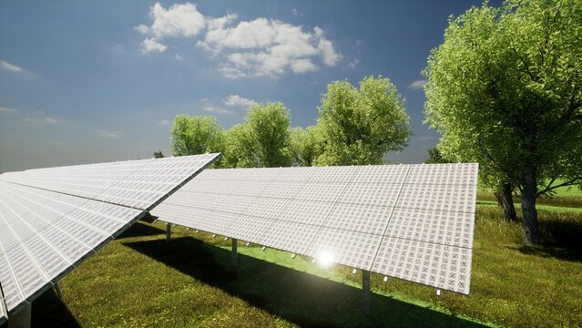 Solar panel farm energy production