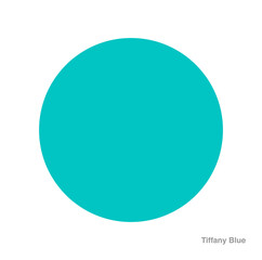 Fototapeta na wymiar Tiffany blue color vector isolated solid round. Tiffany blue dot.