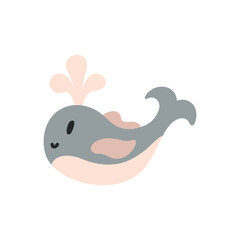 Baby soft toy whale. Boho Baby Nursery Scandinavian Neutral Decor Element. Baby Shower Minimalist Clipart for Newborn