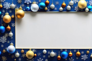 Naklejka na ściany i meble Christmas decor background with place for text, xmas greeting card