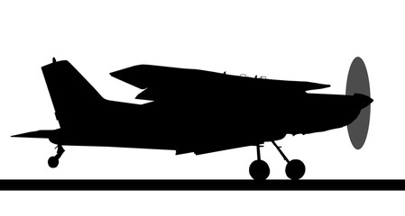 Side profile silhouette of landing X328 Atlas Angel Turbine skydiving equipped aircraft