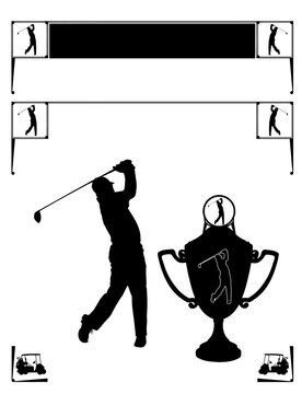 Page Header Frame Corners Silhouette Isolation Golf