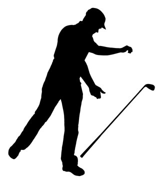 recommend clip art: Disgusted Angry Golfer Series - Bad Iron Shot Throwing Club