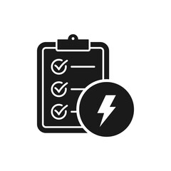 Electric energy report flat icon isolated on white background. Vector illustration