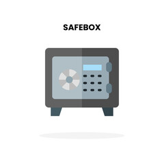 Safebox flat icon. Vector illustration on white background. Can used for digital product, presentation, UI and many more.