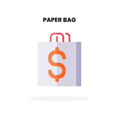 Paper Bag flat icon. Vector illustration on white background. Can used for digital product, presentation, UI and many more.