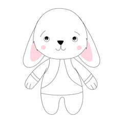 rabbit, hare sketch ,outline icon isolated vector