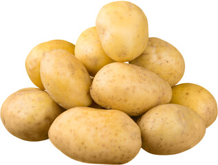 Ripe Fresh Potatoes on white background