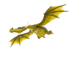 Fototapeta premium green dragon cartoon in a white background