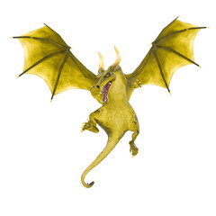 Fototapeta premium green dragon cartoon in a white background