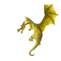 green dragon cartoon in a white background