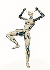 amazing robot is doing a hiphop dance with style