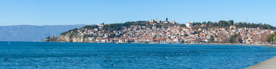 Obraz premium Panoramic view of an old city of Ohrid