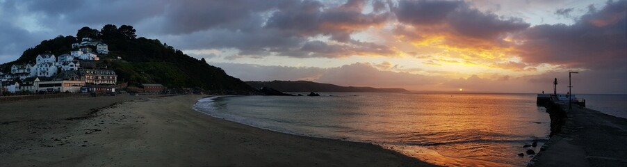 Sunrise over Looe Bay.