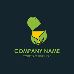 Vector Herbal Pill Logo Template