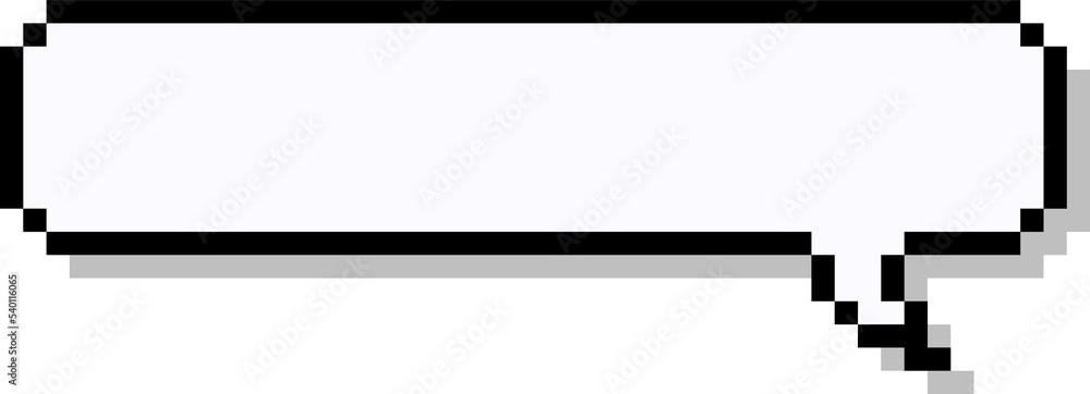 Poster pixel speech bubble or chat icon. pixel art communication bubble with shadow. empty pixelated templa
