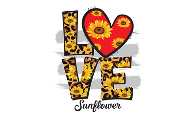 Obraz premium Love Sunflower Sublimation Design