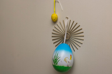 Close up view of decorative elements ornaments for Easter holidays.