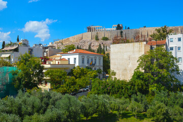 Fototapeta na wymiar View the Parthenon in Athens, Greece