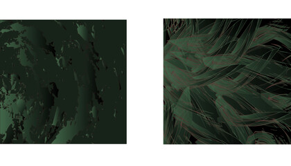 gloomy abstract pattern set. green+ black
