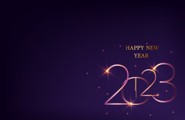 2023 Happy New Year Background Design. Poster, Greeting Card, Banner. Vector Illustration. Luxury items.xmas