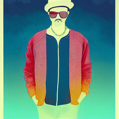 90s style Background Illustartion, Pop-Art Collection, Psychedelic 90s style