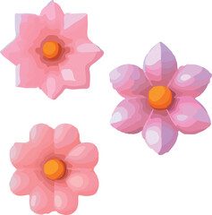 3D design for colorful flowers illustration