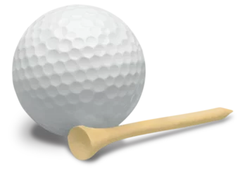 Poster golf ball with a golf tee © BillionPhotos.com