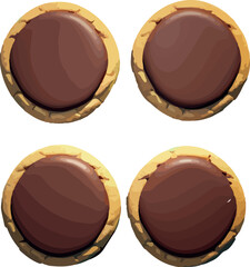 Isometric style 3d vector illustration of cookies with chocolate. Isolated on white background.