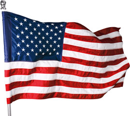 Fototapeta premium American Flag, Isolated on Transparent Background