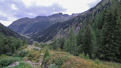 On descent from Preintaler refuge down to Riesach valley, Styria, Austria.