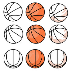 Basketball ball - illustration set