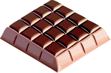 chocolate bars in isometry. Isolated vector isometric images of chocolate