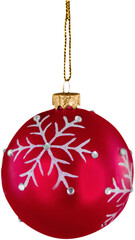 Red Christmas Bauble Hanging on a String - Isolated