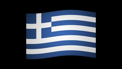 Greece Waving Flag Looping Transparent Animation