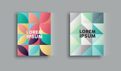  Abstract minimal geometric shape background for business annual report, book cover, brochure, flyer, and poster. Retro colorful design.