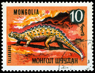 Vintage  postage stamp. Dinosaurs