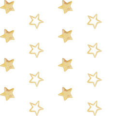 Fototapeta na wymiar Watercolor seamless pattern with hand drawn stars on white background. Cute design for wrappings, textile and backgrounds.