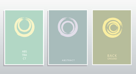 Creative abstract set minimal zen templates in gradient colors. Ring. Cute and minimal, business card, page cover, brochure, email header, post in social networks, advertising, corporate style.