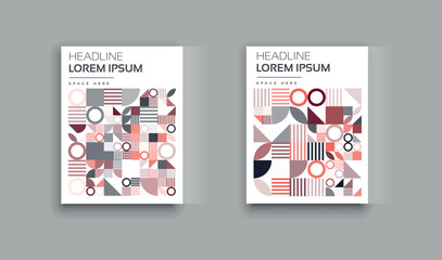 Geometry orientation vector business presentation set mock up pattern. 
company branding pattern covers design layout bundle, poster, annual report, and geometric concept cover. Minimalistic retro.