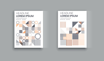 Abstract minimal geometric shape background for business annual report, book cover, brochure, flyer, and poster. Retro colorful design.