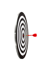 The darts hit the target. Darts game, no background. Successful business concept, leadership and...