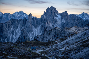 Sunrise over the Italian mountains 