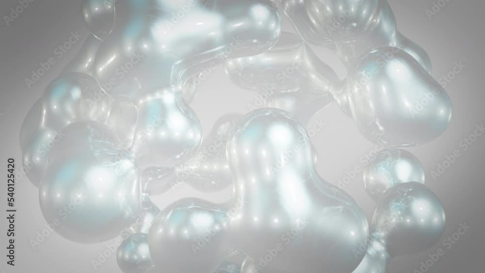 Aufkleber abstract artistic surreal object based on metabolic spheres in the process of fusion. fluid morphing