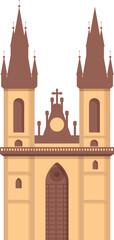 Catholic church icon cartoon vector. Travel country. Tourism flag