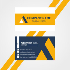 business card design yellow and blue elegant professional