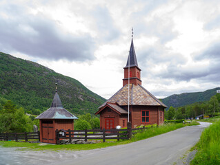 Fototapeta na wymiar bøverdal church in Norway