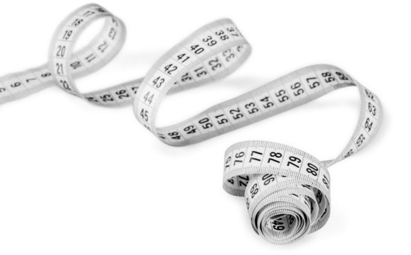 Measuring tape isolated on white background